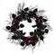 22" Halloween Black Rose Wreath